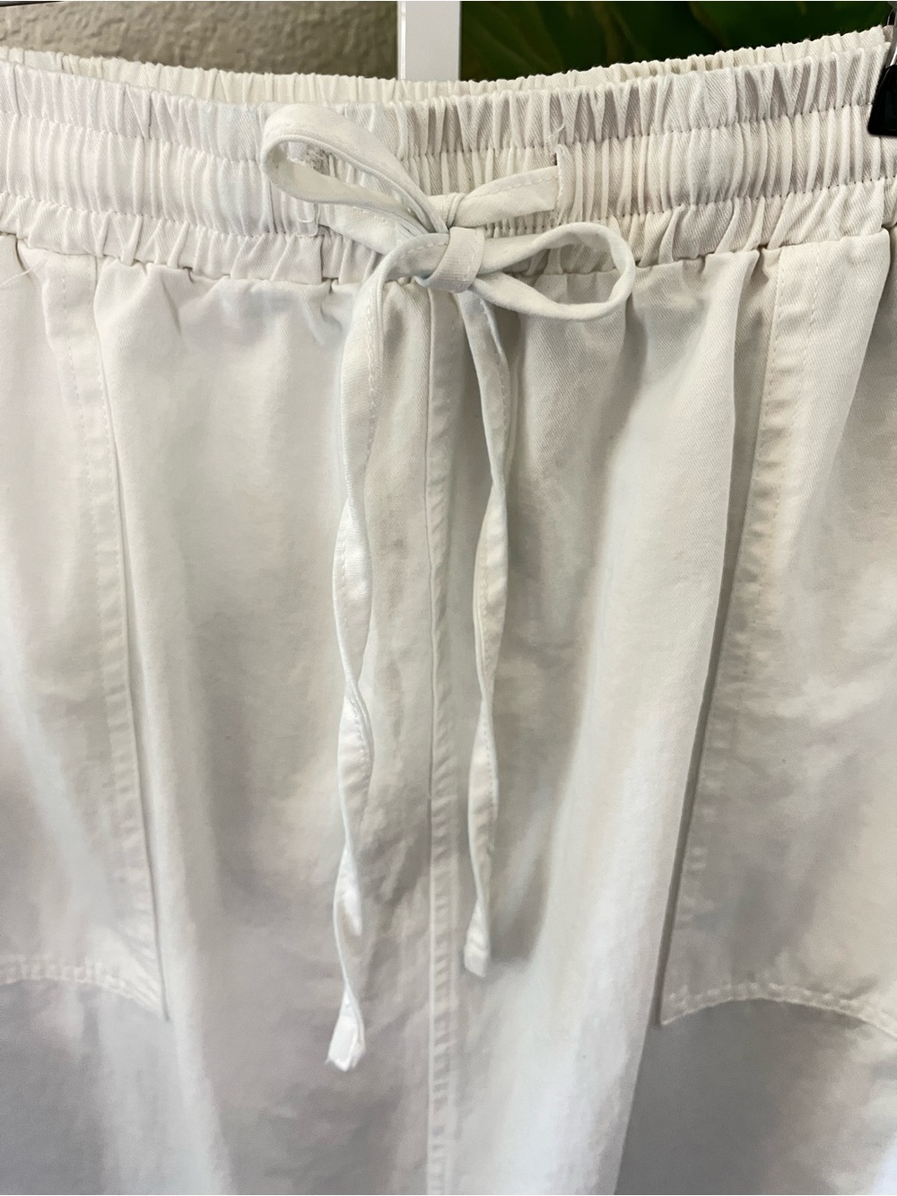 100% Cotton White Drawstring Maxi Skirt size M | Minimal Coastal Boho Skirt - Picture 4 of 9